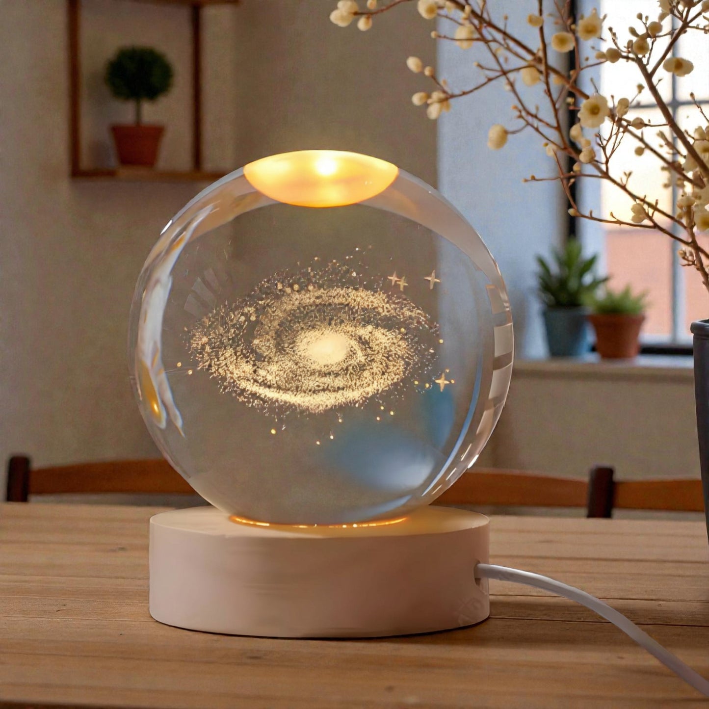 lampara esfera de cristal